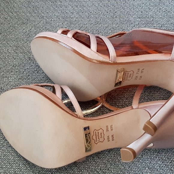 NIB Women's Light Pink Nina High Heel, Open Toe Dress Shoes, Rhinestones, Sz 7.5 - Picture 7 of 8